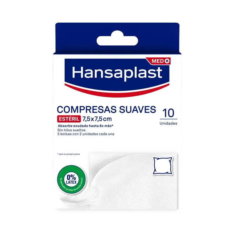 Hansaplast Hp Compresas Suaves 7,5X7,5Cm, 10 unidades