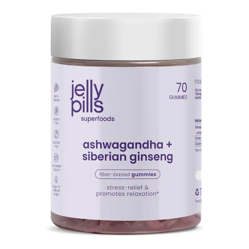 Jelly Pills Ashwagandha + Siberian Ginseng Frambuesa, 70 unidad