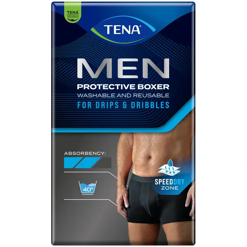Tena Men Washable Boxer Negro L , 1 unidad