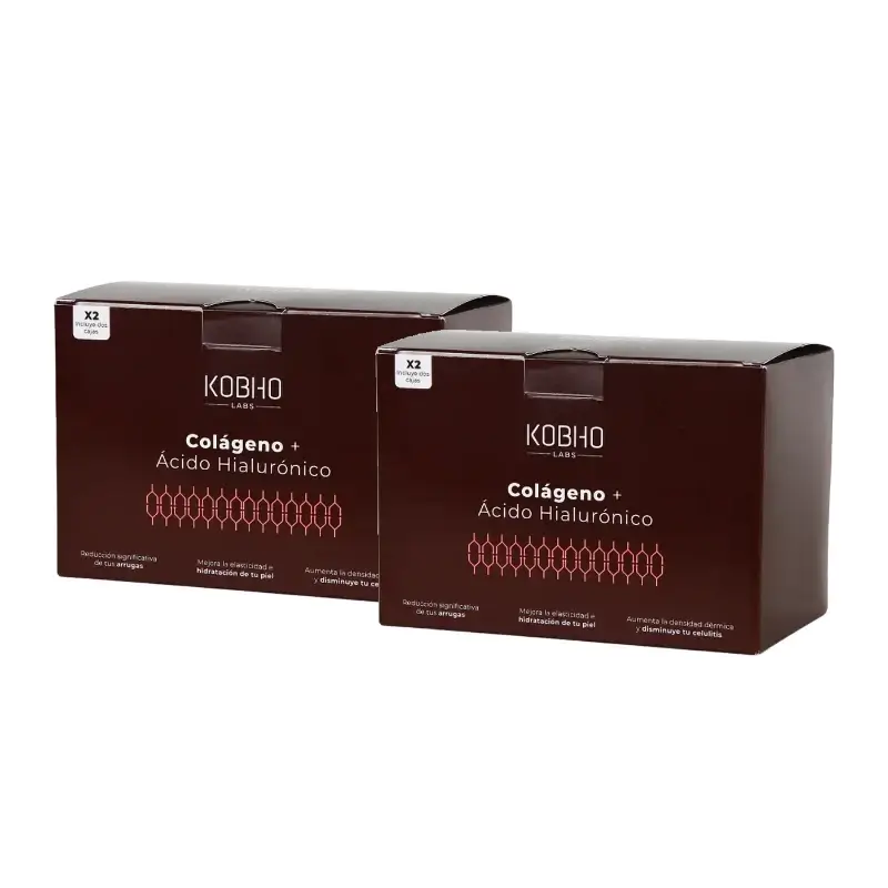 Kobho Labs Duplo Colágeno + Ácido Hialurónico, 2 x 40 viales