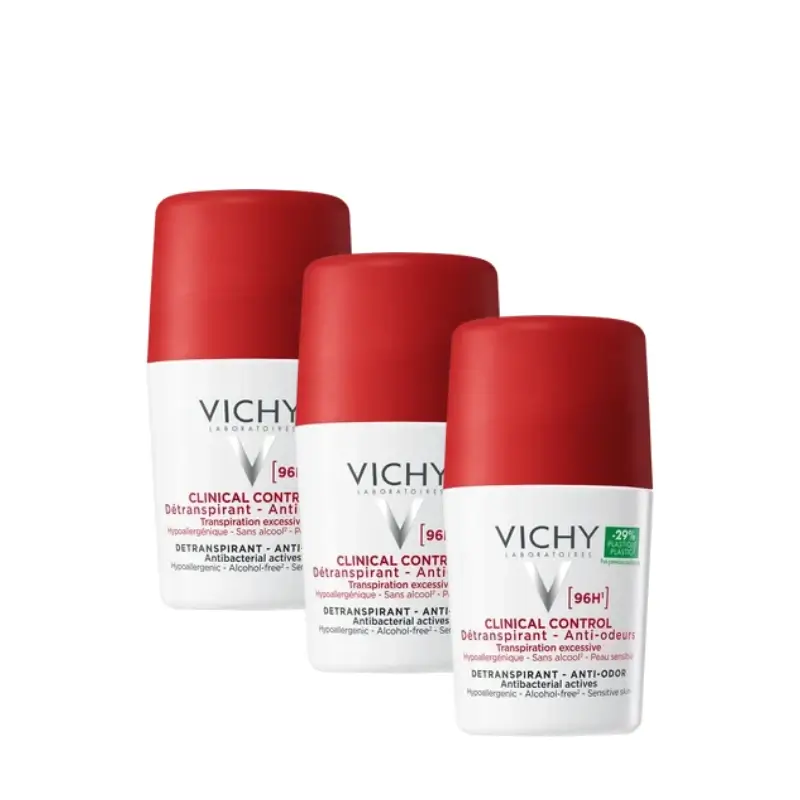 Vichy Desodorante Clinical Control 96H, pack 3