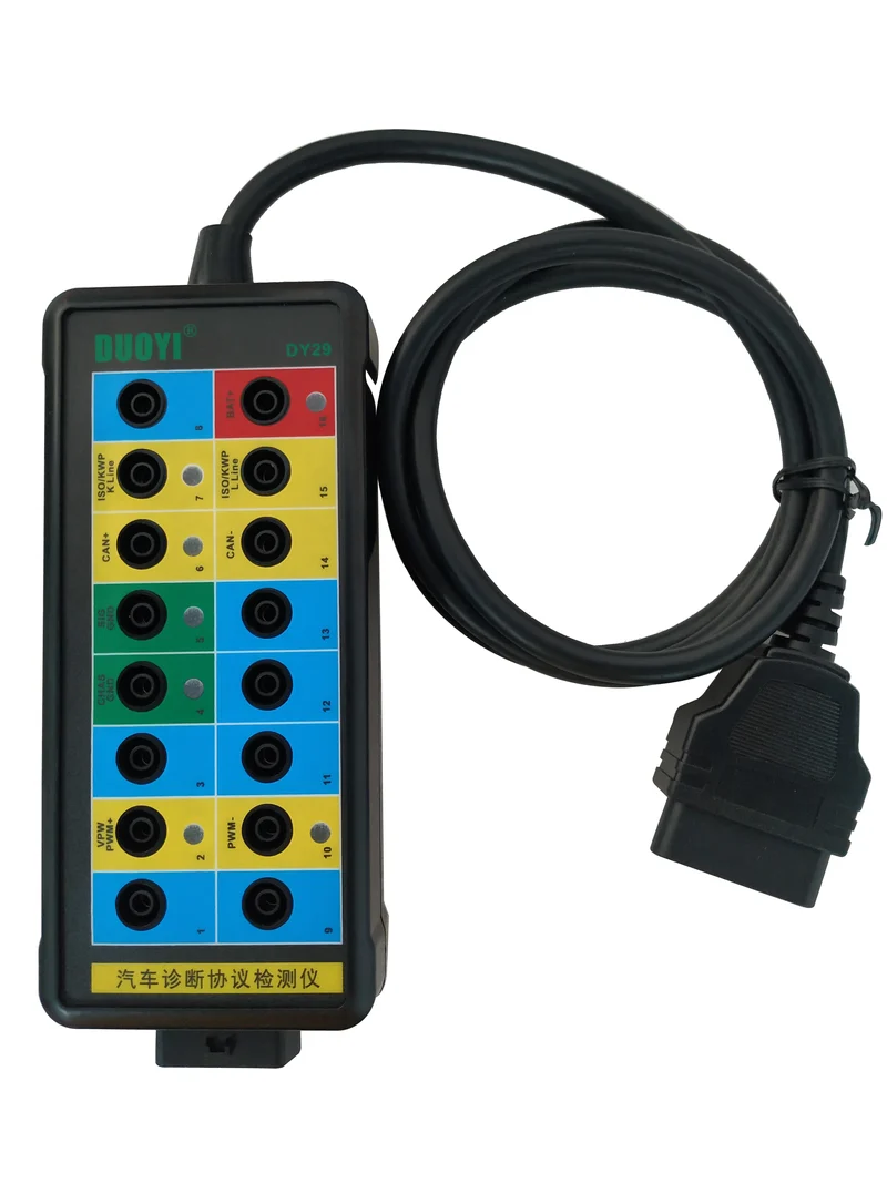DUOYI DY29 Automotive Diagnostic Protocol Detector Tester Auto Car Obd2 Breakout Break Out Box Vehicle OBDII Interface Monitor