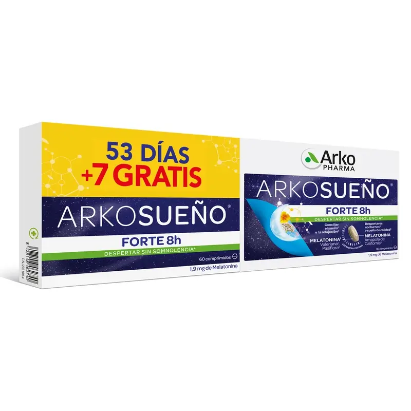 Arkopharma Arkosueño Forte 8H Bicapa, 2X30 comprimidos