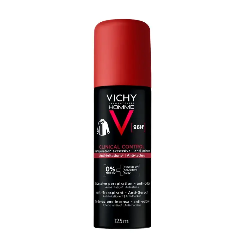 Vichy Homme Clinical Control 96h Antitranspirante Spray, 125 ml