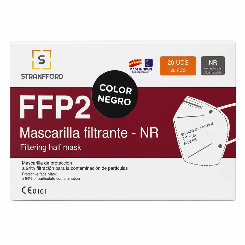 Surgicalmed Mascarilla De Protección Ffp2-Nr Negra, 20 unidades