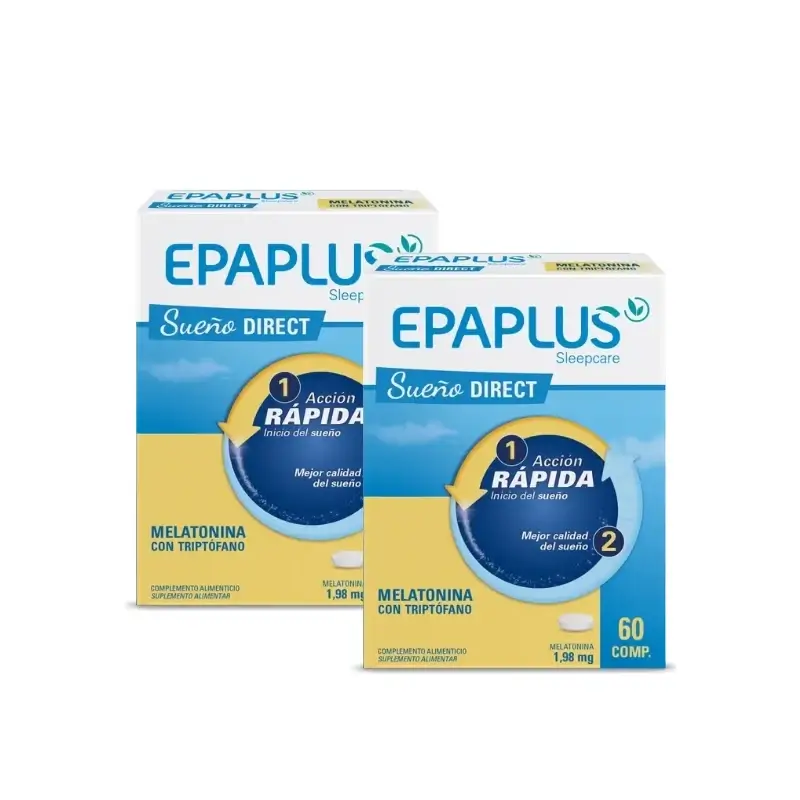 Epaplus Sleepcare Melatonina Direct Triptófano Plus 60 Comp, Pack 2