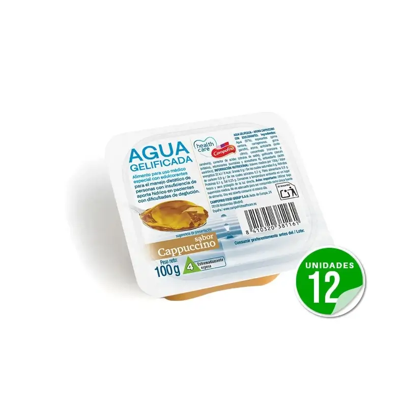 Health Care Campofrio Agua Gelificada Cappuccino 100 gr x 12 unidades