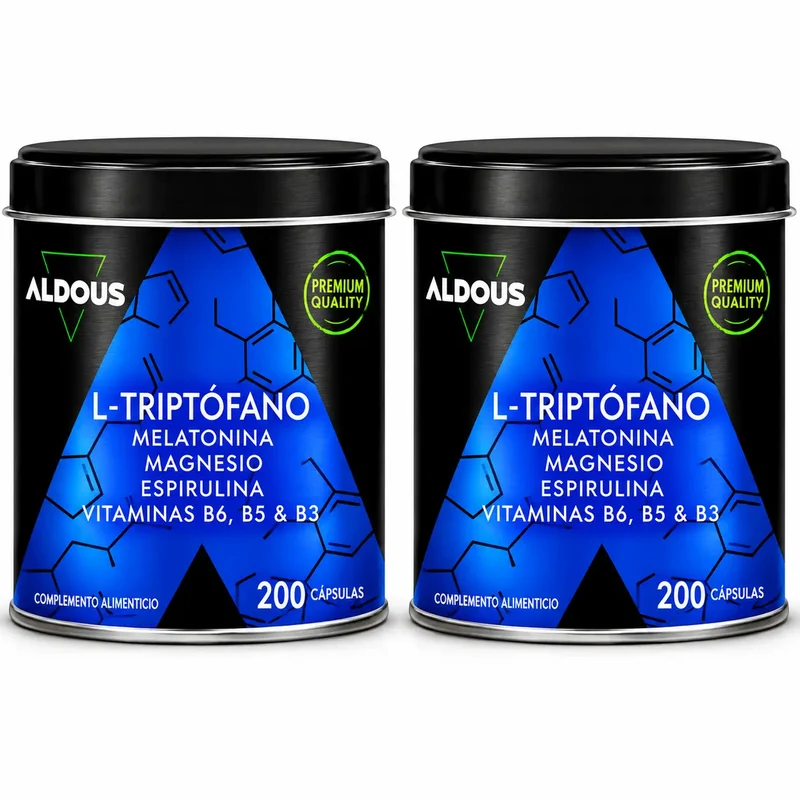 Aldous Labs L-Triptófano Premium Melatonina 1,78 Mg Magnesio, 200 Cápsulas Vegetales , pack 2