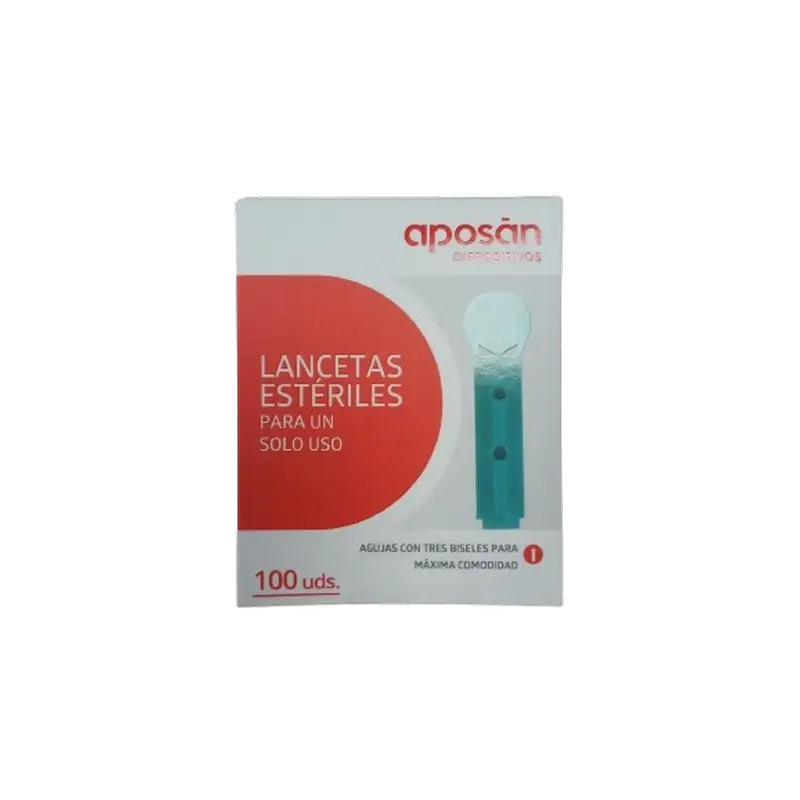 Aposan Lancetas Esteriles Para Un Solo Uso, 100 unidades