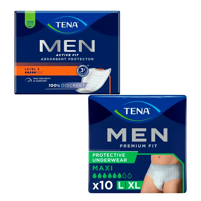 TENA Men Level 3 Incontinencia 1x16 uds + TENA Men Pants Premium Fit L 1x10 uds