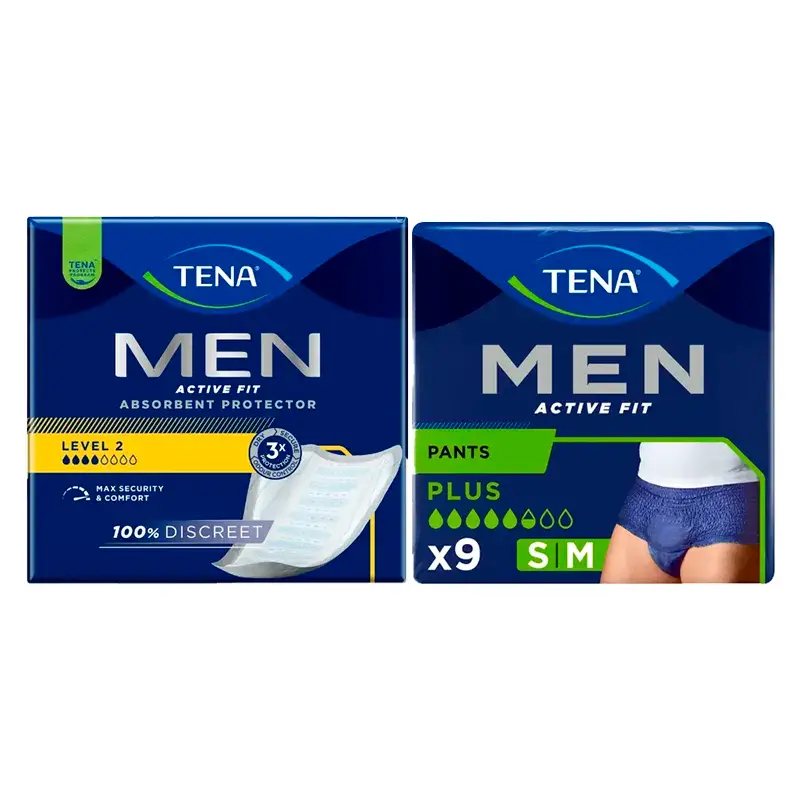 TENA Men Level 2 Incontinencia 1x20 uds + TENA Men Pants Active Medium 1x9 uds