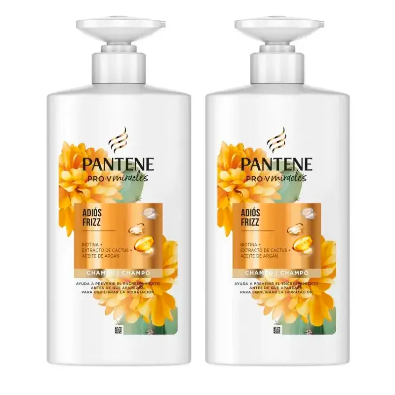 Pantene Champú Miracles Cactus Anti Frizz, Pack 2 x 500Ml