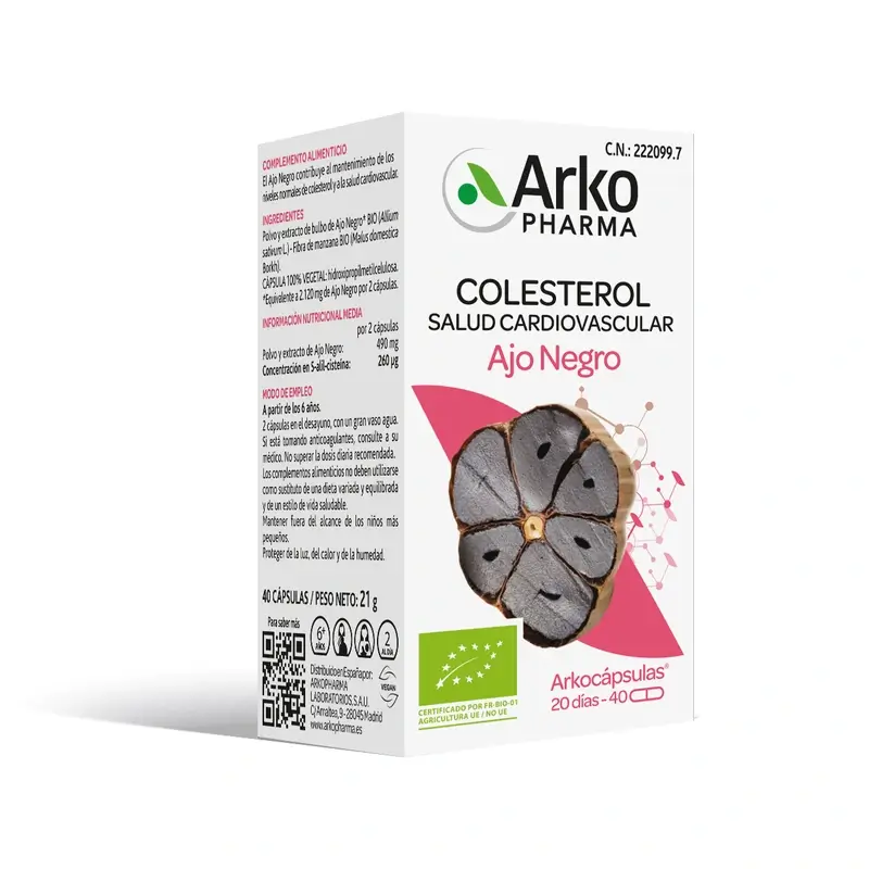 Arkopharma Arkocápsulas Ajo Negro Bio, 40 cápsulas