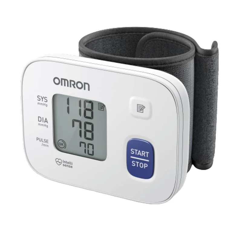 OMRON RS1 Tensiómetro de muñeca para uso doméstico o en movimiento, medidor de tensión arterial clínicamente validada, aparato de tensión arterial con manguito preformado de 13,5 a 21,5 cm