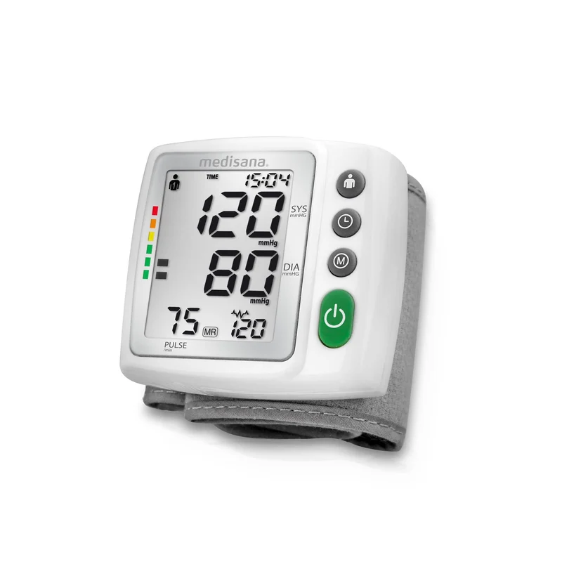 Medisana BW 315 Monitor de presión arterial de muñeca, Medición precisa de la presión arterial y el pulso, Función de memoria para 2 usuarios, Escala de semáforo, Detección de arritmias