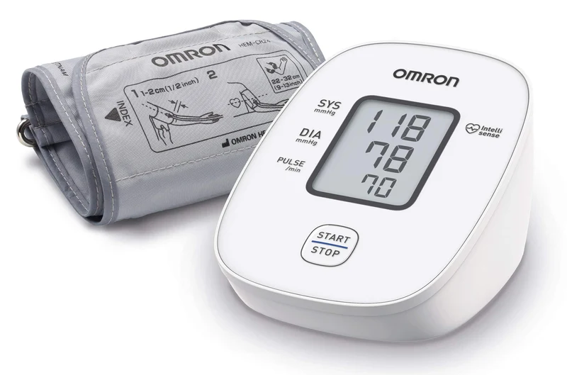 OMRON X2 Basic Tensiómetro de Brazo digital, medidor de tensión arterial y pulso preciso, aparato de tensión arterial validado clínicamente