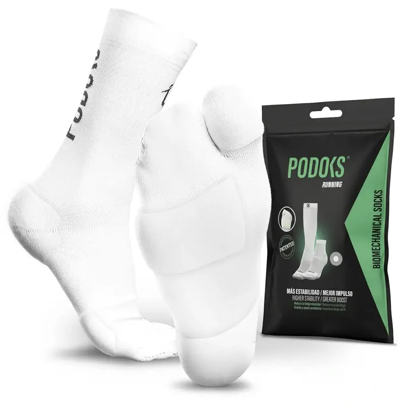 Podoks Calcetines Running Alto H5 Blanco