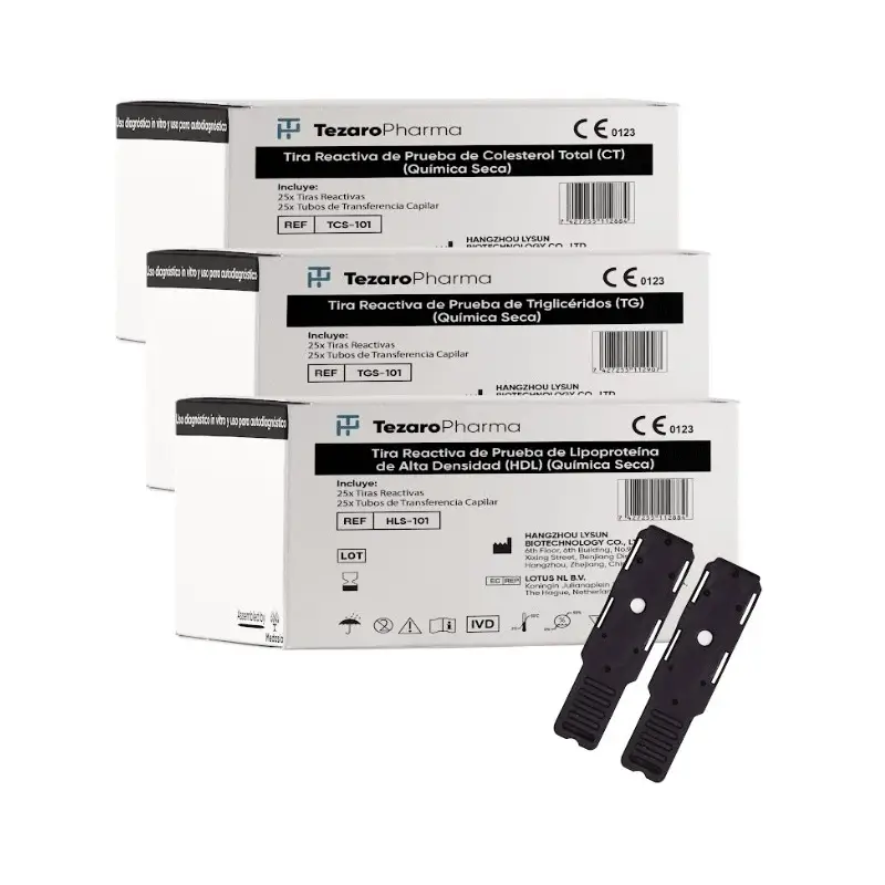 Surgicalmed Tiras Reactivas Y Tubos Para Pruebas De Colesterol Hdl, 25 Tiras + 25 Tubos
