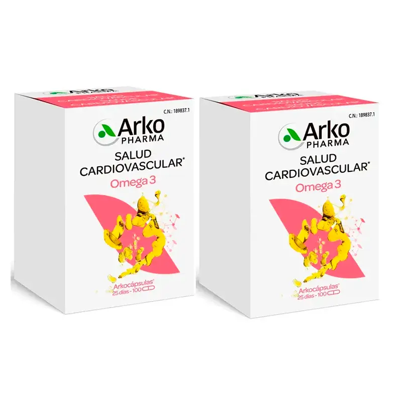 Arkopharma Arkocápsulas Omega 3, 2 x 100 cápsulas