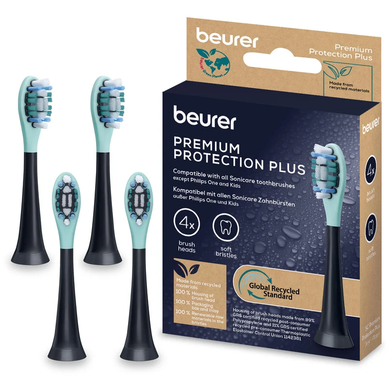 4 Cabezales De Repuesto Para Cepillos De Dientes Beurer PROTECTION PLUS
