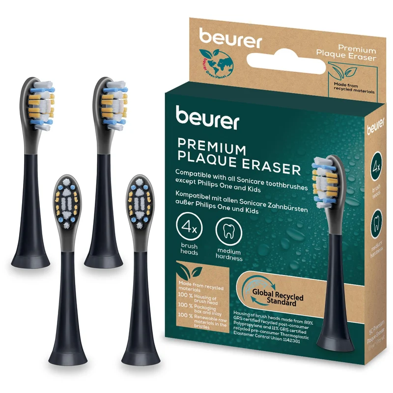4 Cabezales De Repuesto Para Cepillos De Dientes Beurer BRUSH PLAQUE