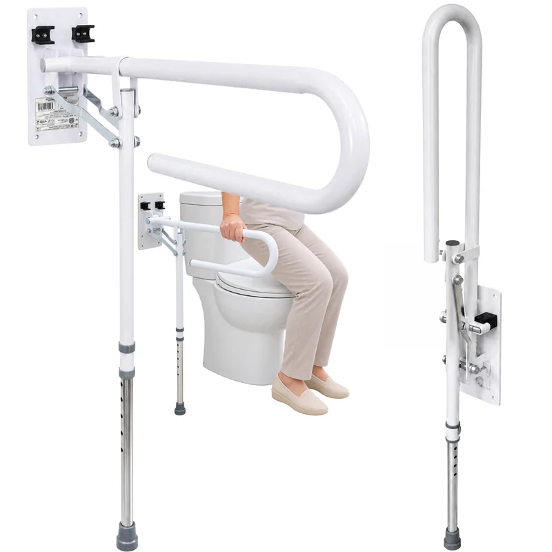 Barra de Baño Abatible con Pata Regulable | Asidero para Baño