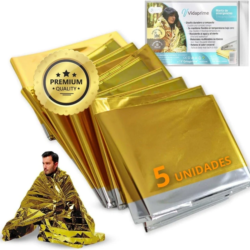 Manta Térmica Emergencias y Supervivencia | Pack x5 Uds