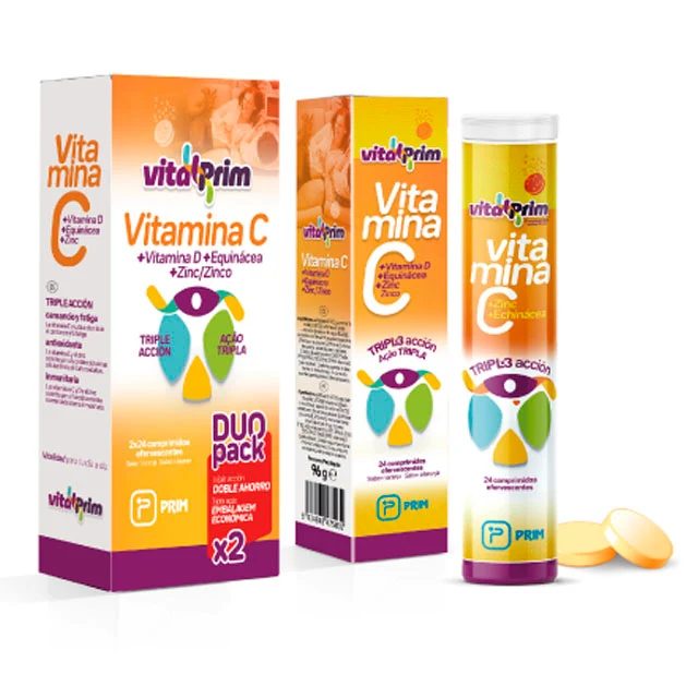 Vitamina C Efervescente Triple Acción | Pack Dúo 48 comprimidos