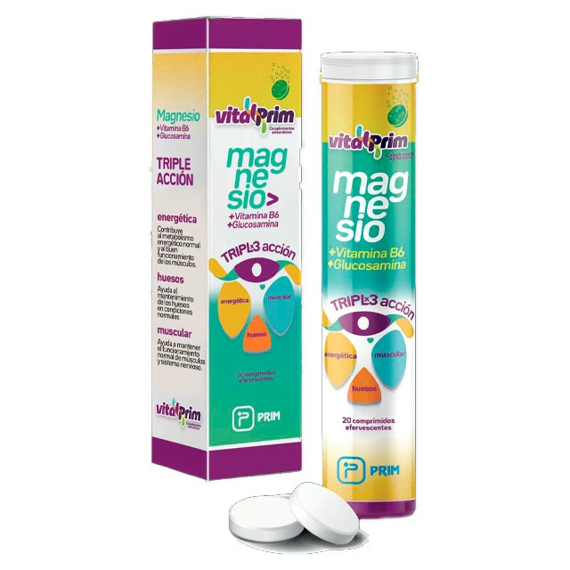 Magnesio Suplemento con Vitamina B6 Glucosamina Triple Acción