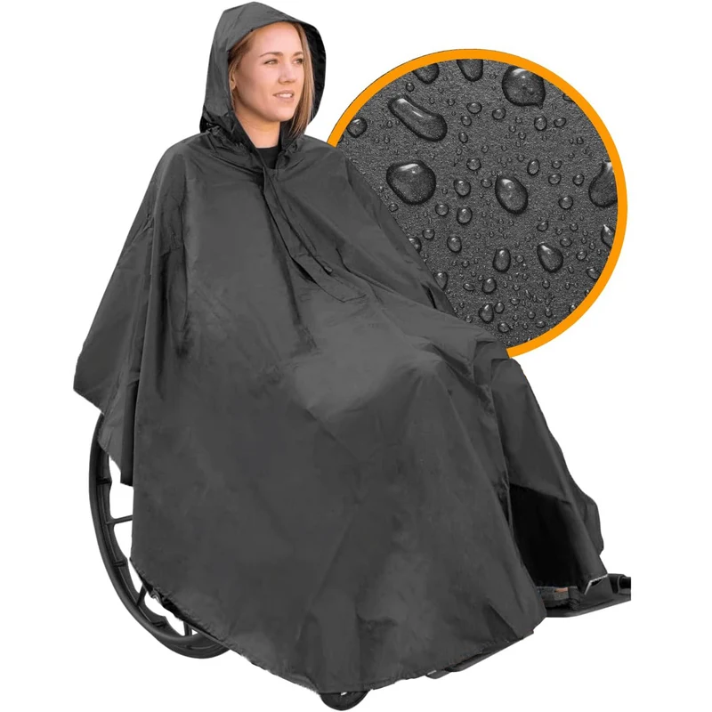 Chubasquero Impermeable con Cremallera para Silla de Ruedas