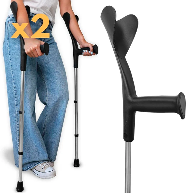 Muletas Adulto de Aluminio Regulables en Altura | Pack 2 Uds