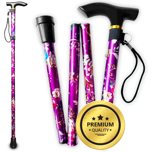 Bastón para Caminar Extensible 5 Posiciones | Estampado Floral