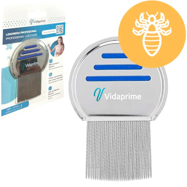 Liendrera con Púas de Acero Inoxidable para Piojos y Liendres