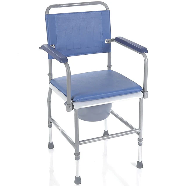 Silla WC de Acero con Inodoro y Altura Ajustable