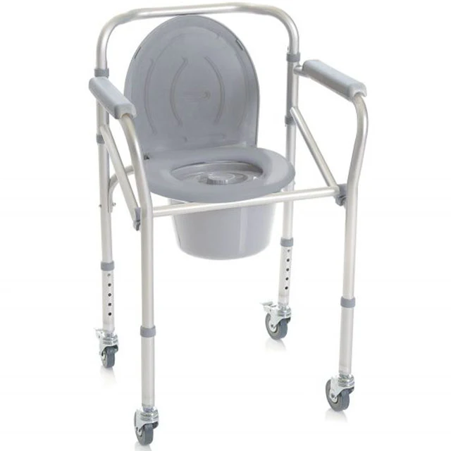 Silla WC 4 en 1 Asiento Elevador Altura Regulable y Plegable