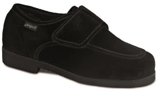 Zapatos Ajustables de Terciopelo Negro con Velcro