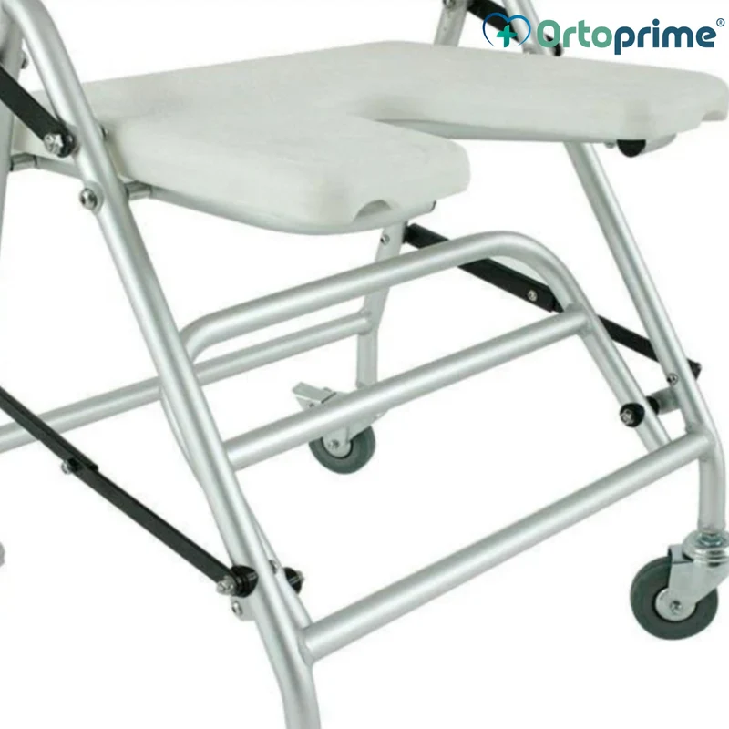 Silla de Ducha y Baño Plegable con Ruedas | Asiento U Higiénico