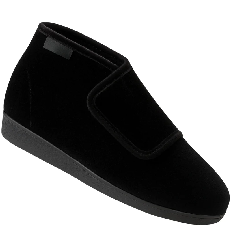 Bota Corte Alto de Terciopelo Con Velcro