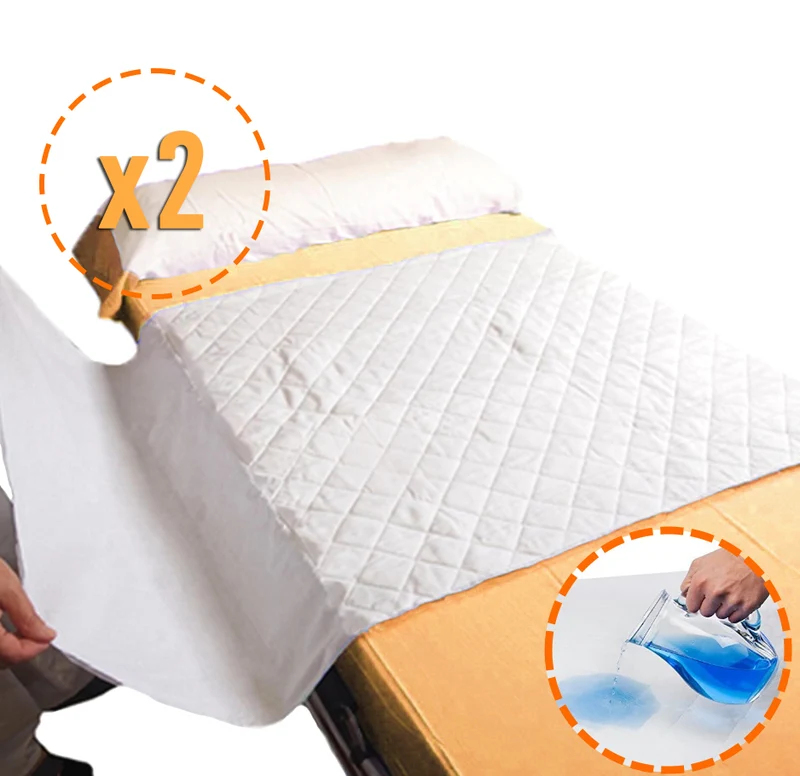 PACK 2 Empapadores Absorbentes Eco Lavables Cama 90cm 3,15 Litros/m2