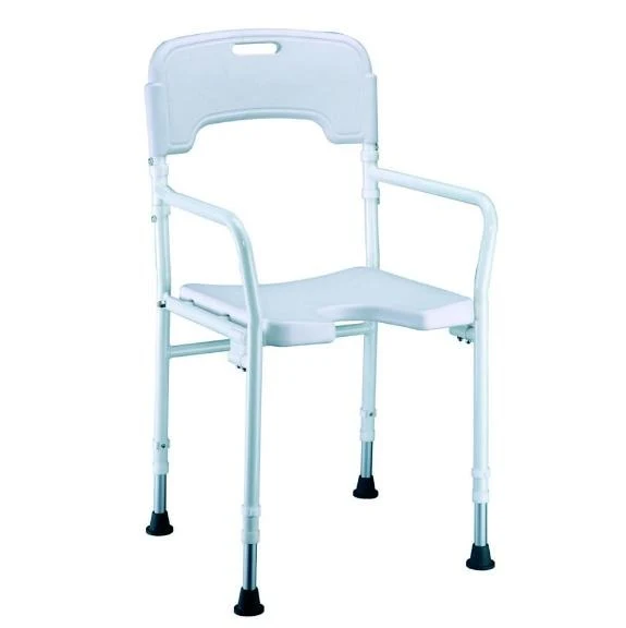 Silla para Baño con Respaldo y Reposabrazos Plegable