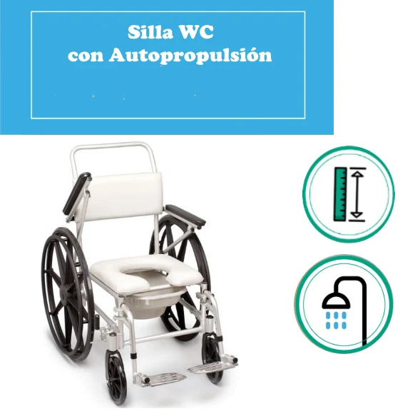 Silla WC de Ducha con Autopropulsión | Movilidad Reducida