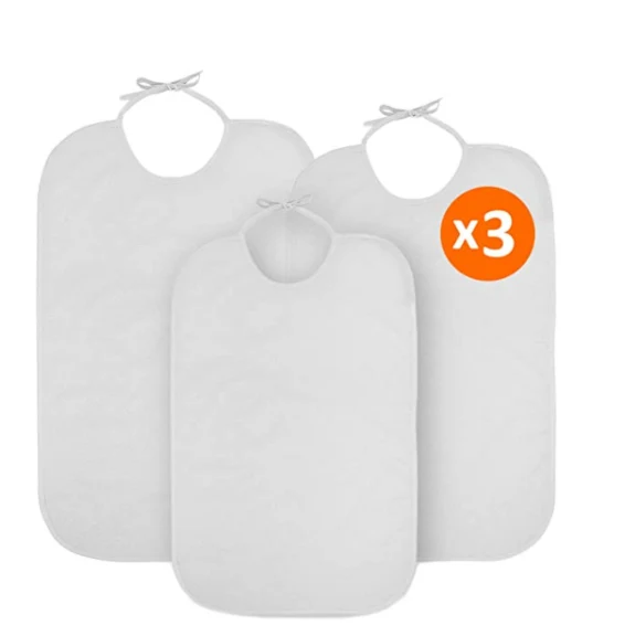 Pack 3 Babero Impermeable - Reutilizable para Adultos Mayores