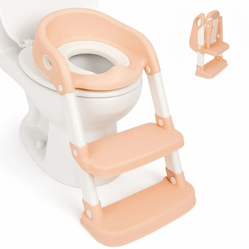 Asiento de inodoro infantil | Cómodo | Seguro | Con escaleras | Antideslizante | Regulable | Plegable | Lala | Mobiclinic