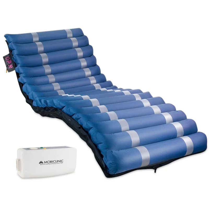 Colchón antiescaras de aire | Más ancho | Con compresor | 200x105x12.8 | 17 celdas | TPU Nylon | Azul | Mobi 3 PLUS | Mobiclinic