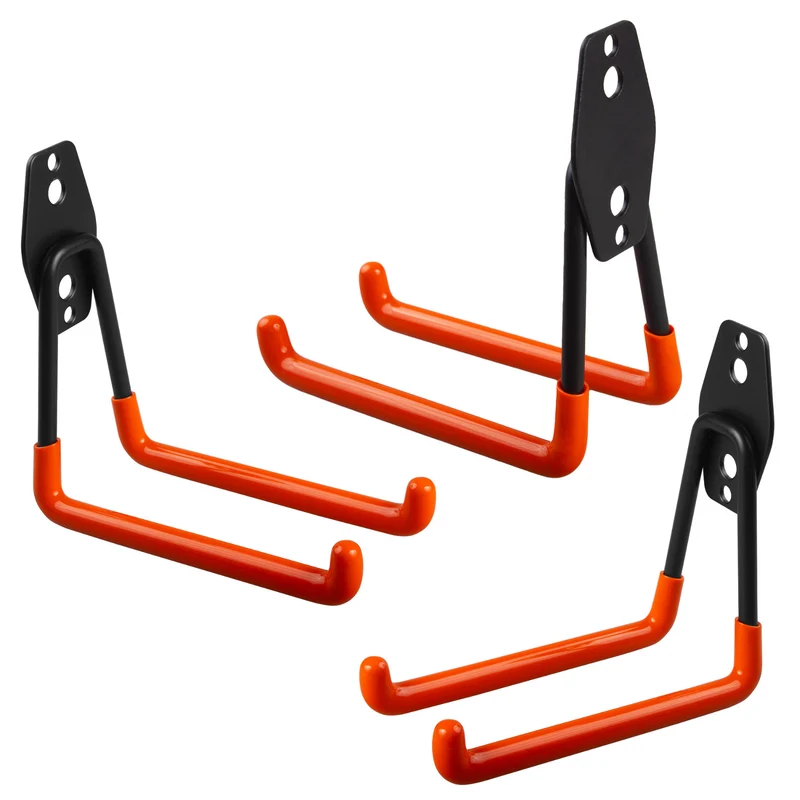 Soporte / colgador de pared para garaje Maclean, para neumáticos, herramientas de jardinería, escaleras, mangueras, bicicletas, carga máxima de 50 kg, MC-443, 3 unidades