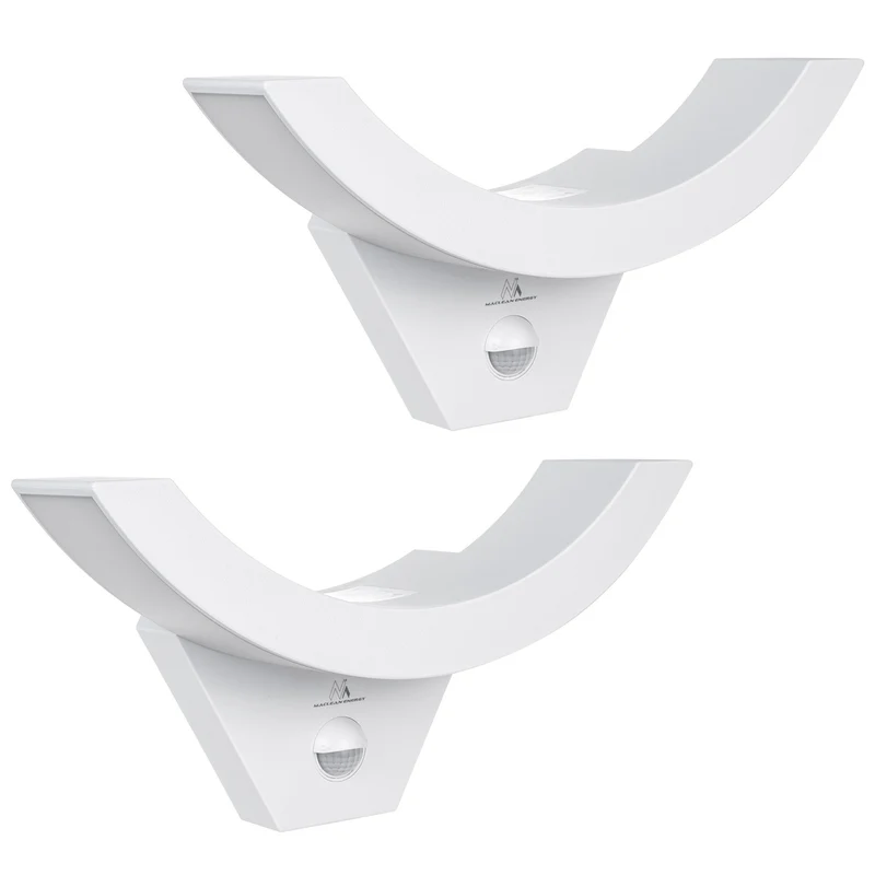 Lámpara LED con sensor de movimiento Maclean, sensor PIR, color blanco, 10 W, IP54, 800 lm, MCE290 W, 2 unidades