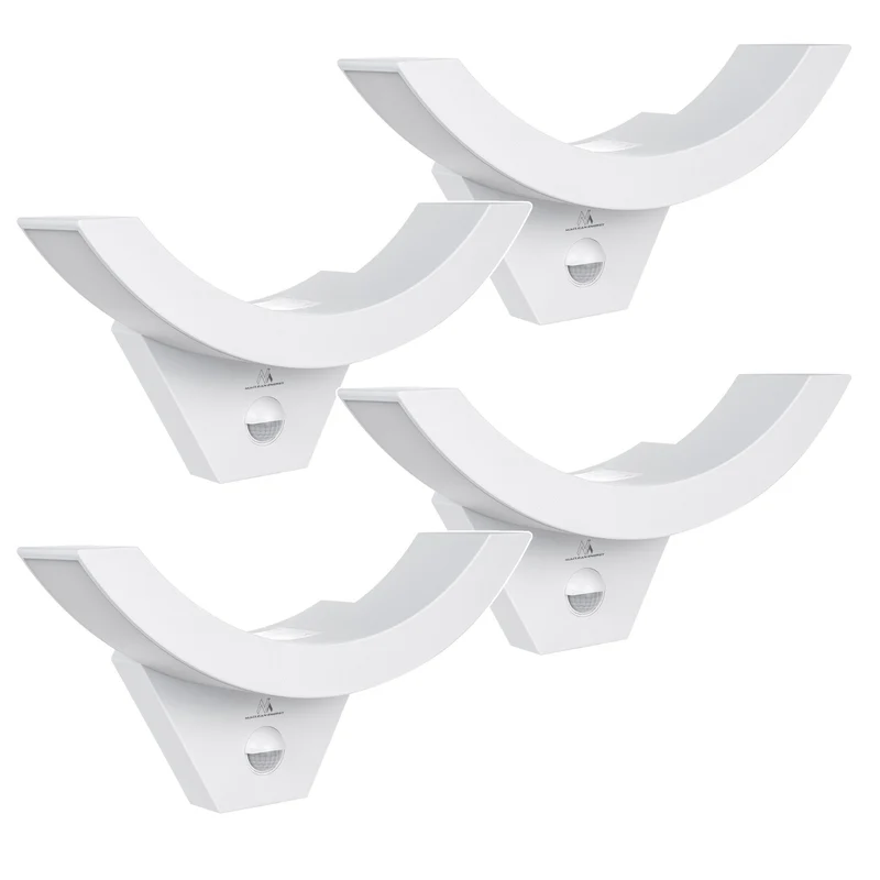 Lámpara LED con sensor de movimiento Maclean, sensor PIR, color blanco, 10 W, IP54, 800 lm, MCE290 W, 4 unidades