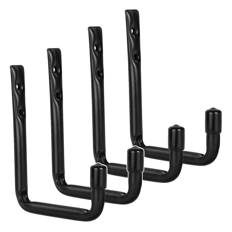 Juego de 4 soportes de pared Maclean, para neumáticos, ruedas, escaleras y bicicletas, de acero, carga máxima de 22 kg por soporte, MC-488