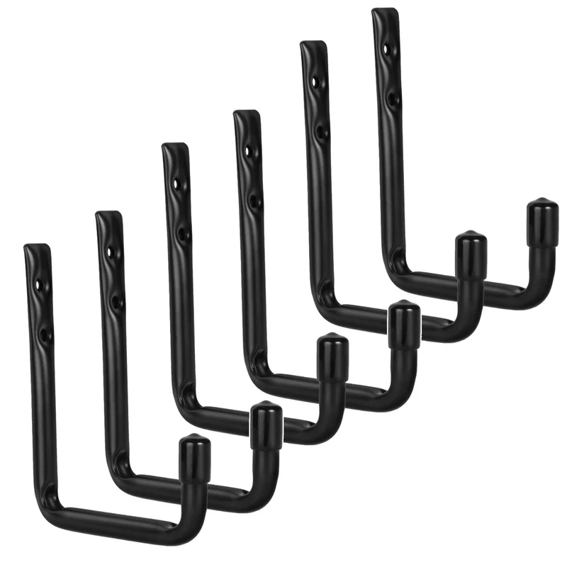 Juego de 6 soportes de pared Maclean, para neumáticos, ruedas, escaleras, bicicletas, de acero, carga máxima de 22 kg por soporte, MC-488