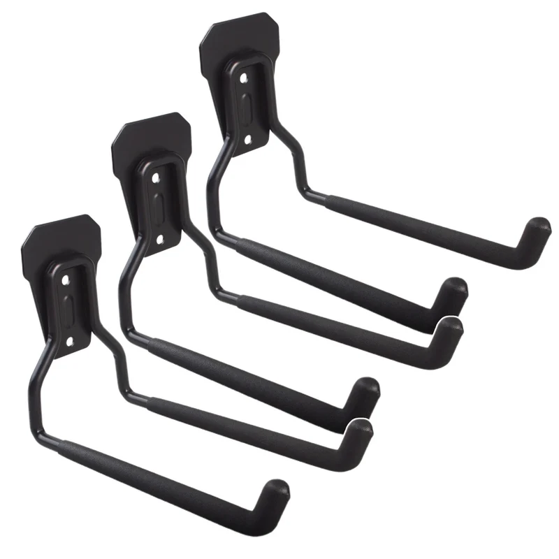 Soporte/colgador de pared Maclean, para neumáticos, herramientas de jardinería, escaleras, mangueras, bicicletas, de acero, carga máxima 35 kg, MC-440, 3 unidades.